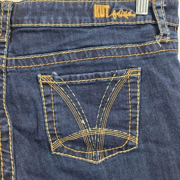 Kut from the Kloth Jeans 14 Dark Wash High-rise Stretch Contrast Stitching Bling - Picture 3 of 17